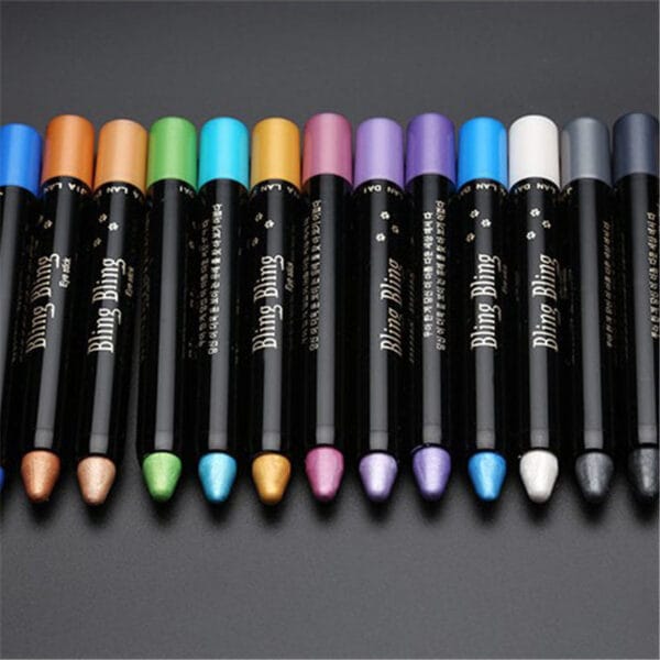 15 Color Waterproof Eyeshadow Stick – Long Lasting, Shimmery Cream Eye Makeup Pencil - Image 10