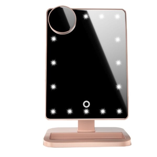LED Makeup Mirror with Bluetooth Speaker, 20 LED Lights, 10X Magnification - Image 2
