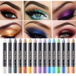 15 Color Waterproof Eyeshadow Stick – Long Lasting, Shimmery Cream Eye Makeup Pencil