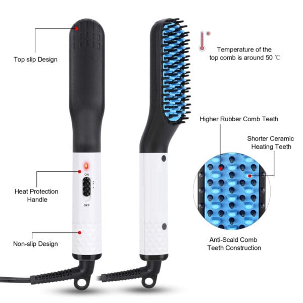 Top 1 Beard Straightener for 2025 – Multifunctional Electric Comb with MCH Technology - Image 8