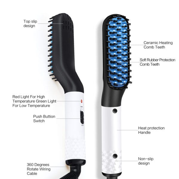 Top 1 Beard Straightener for 2025 – Multifunctional Electric Comb with MCH Technology - Image 4