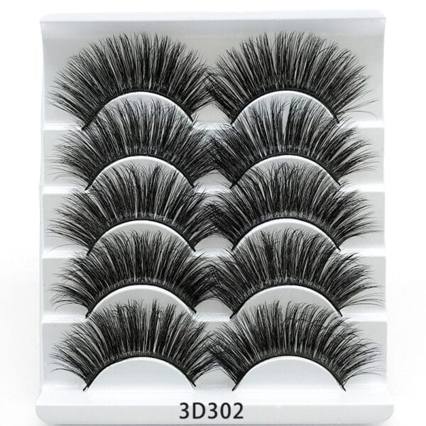 Mink False Eyelashes 3D False Eyelashes Five Pairs Of Soft Cotton Stalk Eyelashes - Image 8
