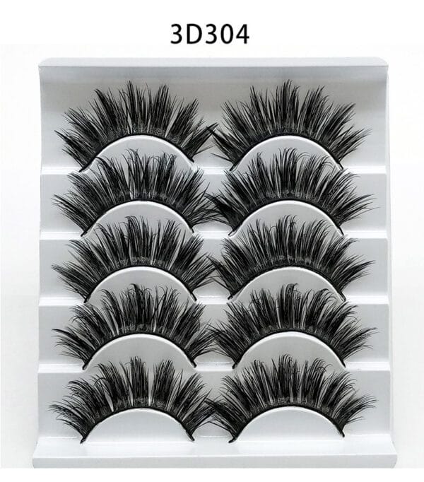 Mink False Eyelashes 3D False Eyelashes Five Pairs Of Soft Cotton Stalk Eyelashes - Image 9