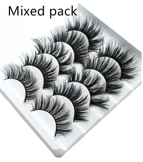 Mink False Eyelashes 3D False Eyelashes Five Pairs Of Soft Cotton Stalk Eyelashes - Image 3