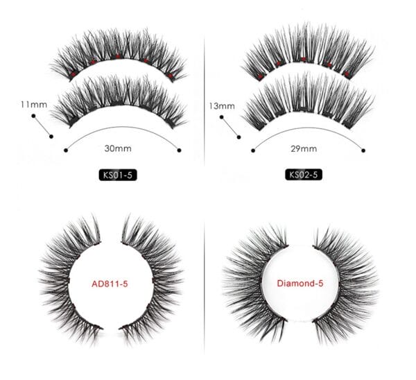 Natural Long Lasting Magnetic Liquid Eyeliner & Magnetic False Eyelashes & Tweezer Set Make up Set - Image 2