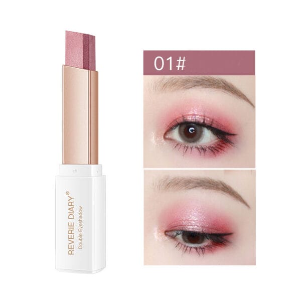 Lazy Eyeshadow Stick Stereo Gradient Shimmer Double Color Eye Shadow Pen Waterproof Easy To Wear Eyeshadow - Image 3