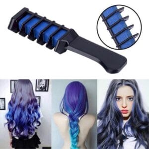 6-Color Temporary Hair Chalk Comb Set with Brush – Safe & Washable Hair Dye for Kids & AdultsTemporary Hair Chalk Comb