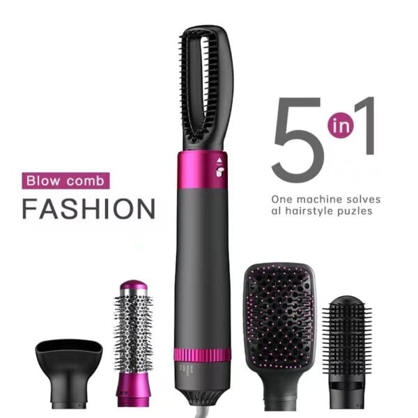 5-in-1 Hair Dryer Brush – Hot Air Styling Tool, Hair Curler & Straightener with Fast Heating and Negative Ion Technology - Image 8
