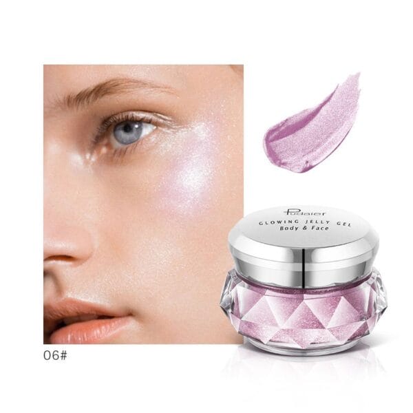 Face Highlighter Jelly Gel Mermaid Eyeshadow Glow Body Glitter Festival Makeup Iluminador Gold Liquid Highlighter Bronzer - Image 7