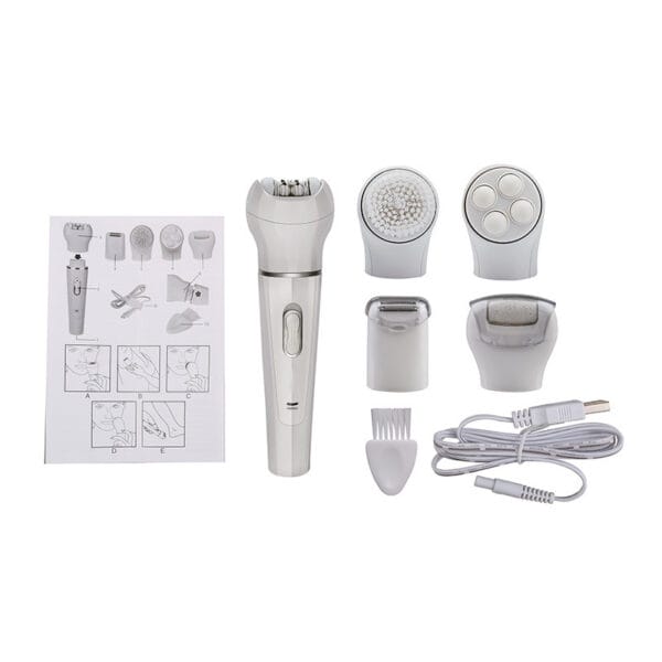 5 in 1 Multi-Functional Portable Face and body Skin Care Electric Massager Scrubber with Facial Latex Brush - Image 10