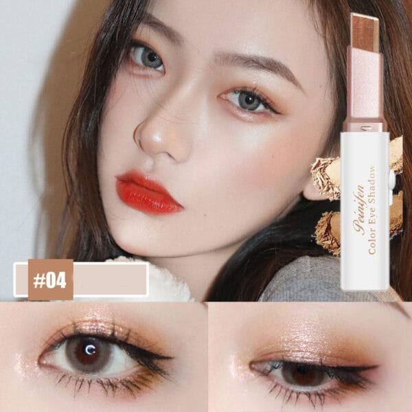 Lazy Eyeshadow Stick Stereo Gradient Shimmer Double Color Eye Shadow Pen Waterproof Easy To Wear Eyeshadow - Image 2