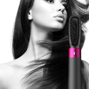 5-in-1 Hair Dryer Brush – Hot Air Styling Tool, Hair Curler & Straightener with Fast Heating and Negative Ion Technology