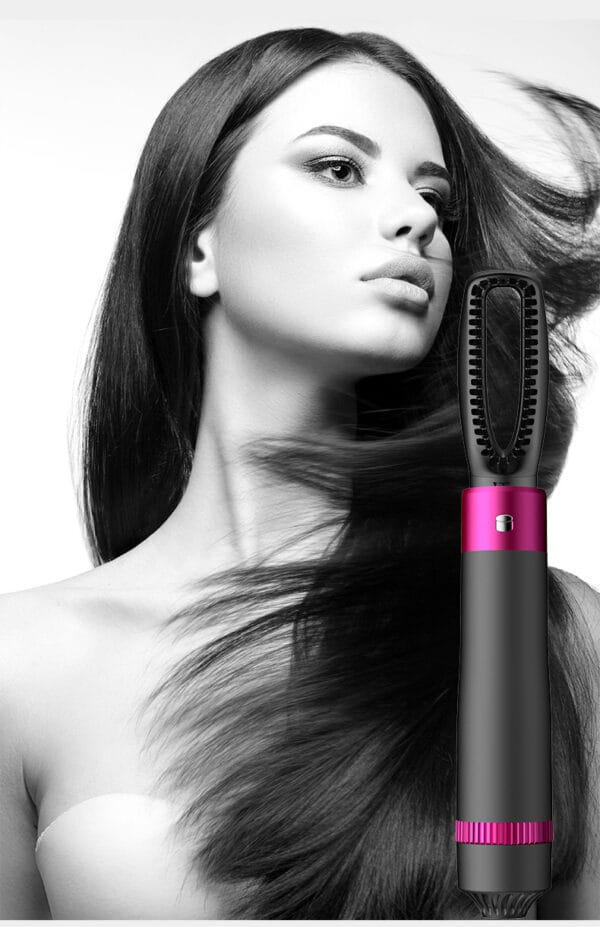 5-in-1 Hair Dryer Brush – Hot Air Styling Tool, Hair Curler & Straightener with Fast Heating and Negative Ion Technology