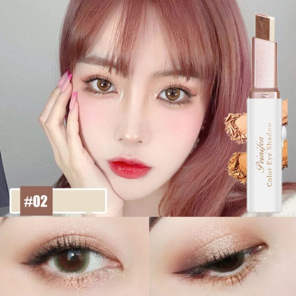Lazy Eyeshadow Stick Stereo Gradient Shimmer Double Color Eye Shadow Pen Waterproof Easy To Wear Eyeshadow - Image 8