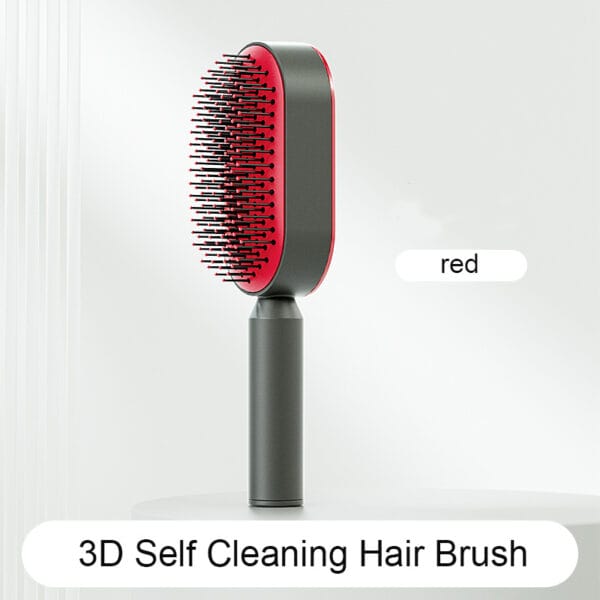 2-in-1 Self-Cleaning Hair Brush for Women – Anti-Static Massage Comb with One-Click Hair Removal - Image 5