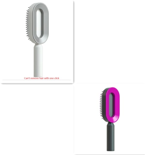2-in-1 Self-Cleaning Hair Brush for Women – Anti-Static Massage Comb with One-Click Hair Removal - Image 7