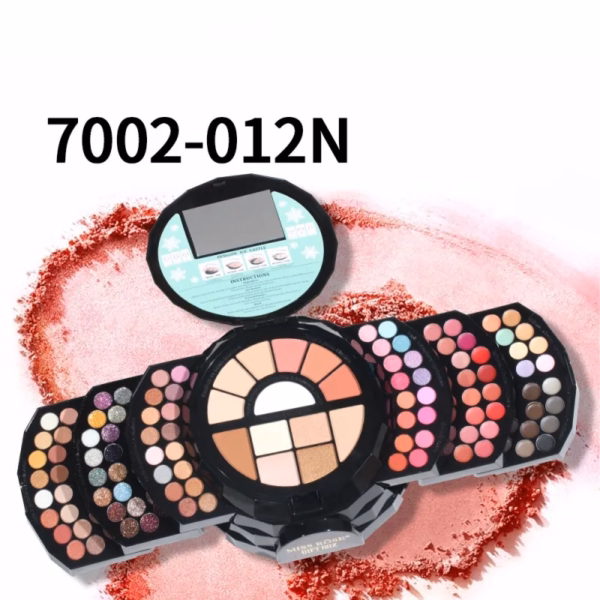 108 Color Shimmer Eyeshadow Palette - Rose Red Cosmetic Case for Makeup Artists - Image 5