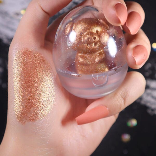Glitter Highlighter Holographic Makeup Cute Animals Palette Shimmer and Shine Bronzer Highlight Eyeshadow Cosmetics Illuminatorl - Image 5