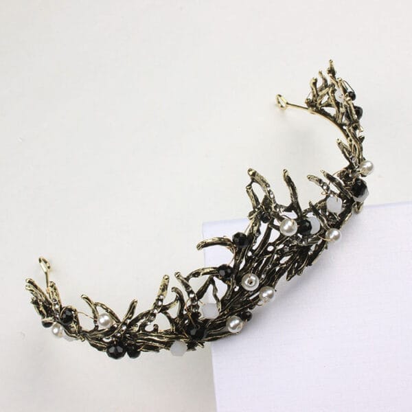Bride Getting Married Black Big Crown Dress - Image 3