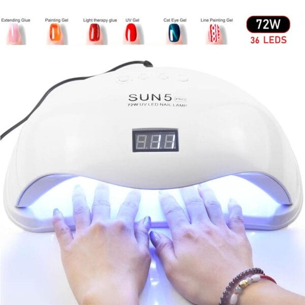 72W UVLED Dual Light Solar Nail Lamp - Image 6