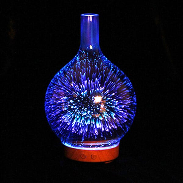 3D Glass Aroma Diffuser Colorful Lamp Humidifier Night Light - Image 3