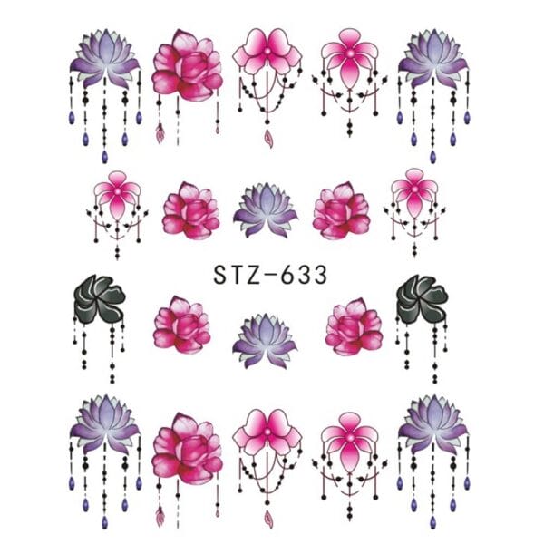 1pcs Nail Sticker Butterfly Flower Water Transfer Decal Sliders for Nail Art Decoration Tattoo Manicure Wraps Tools Tip JISTZ508 - Image 3