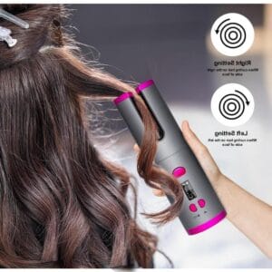 Cordless Hair Curler - 6 Heat Settings Rechargeable Wireless Curling Iron for Effortless Curls on the Go | Portable & Automatic Styling