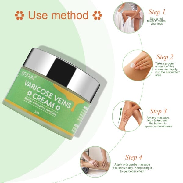 Vein Cream Red Blood Streaks Repair Earthworm Leg Bruises Bulge Relief Pain Safflower Skin care lotion Varicose Cream - Image 6