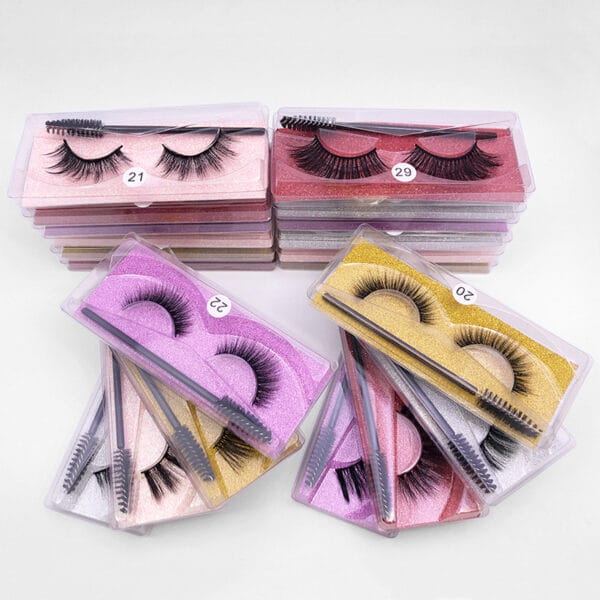 Natural 3D False Eyelashes Brush 1 Pair Set Of Imitation Mink Eyelashes Elongated Eyelashes - Image 7