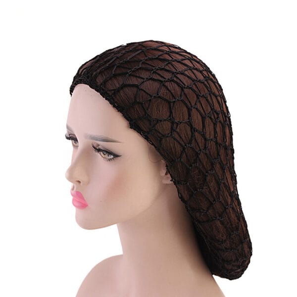 Ladies Hand Crocheted Drooping Hair Net, Hair Care Long Net Bag, Mesh Night Cap - Image 4