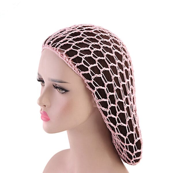 Ladies Hand Crocheted Drooping Hair Net, Hair Care Long Net Bag, Mesh Night Cap - Image 5