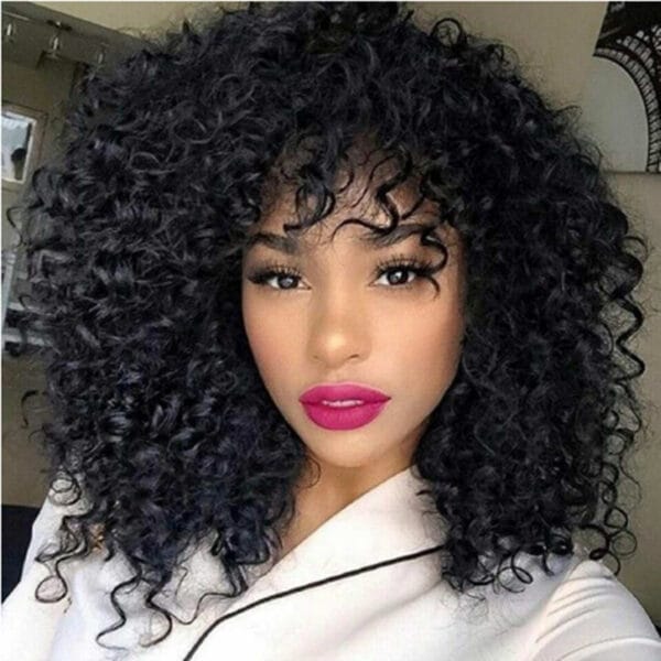 Manufacturers Supply European And American Wigs, African Short Curly Hair Female Wigs, Fluffy Small Curly Bangs, Long Curly Hair Wigs, Wigs - Image 2