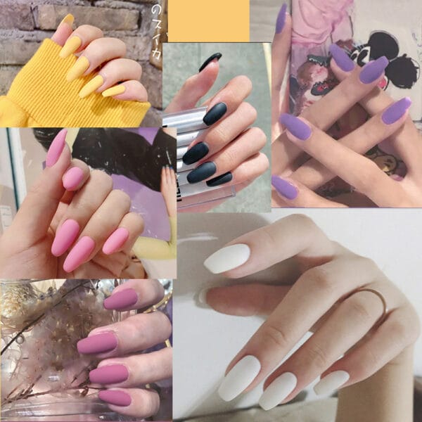 12PCS Fake Nails Press On Waterproof Frosted Ballet Nails - Image 5