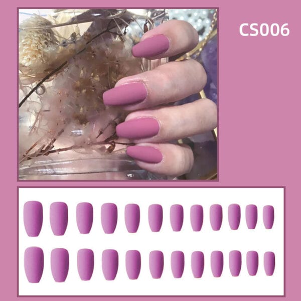 12PCS Fake Nails Press On Waterproof Frosted Ballet Nails - Image 6