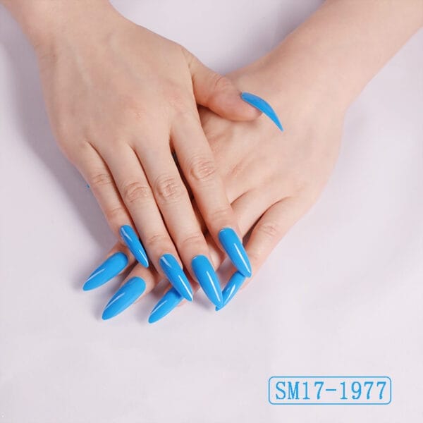 Long Pointed False Nails Solid Color Nails Salon Nails Almond Nail Patches Finger Nails - Image 2