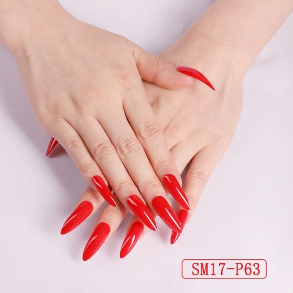 Long Pointed False Nails Solid Color Nails Salon Nails Almond Nail Patches Finger Nails - Image 7