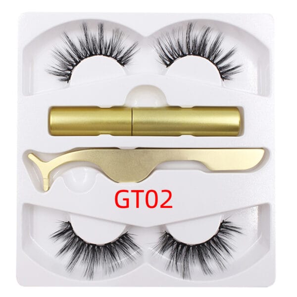 Magnetic Liquid Eyeliner & Magnetic False Eyelashes & Tweezer Set Waterproof Long Lasting Eyeliner False Eyelashes - Image 8