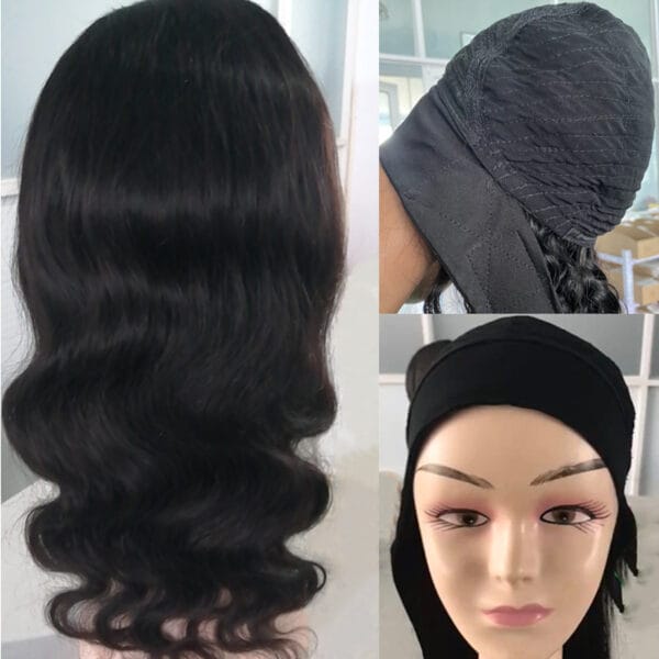 Long Curly Hair Black Mid-section Big Wave Synthetic Headgear - Image 2