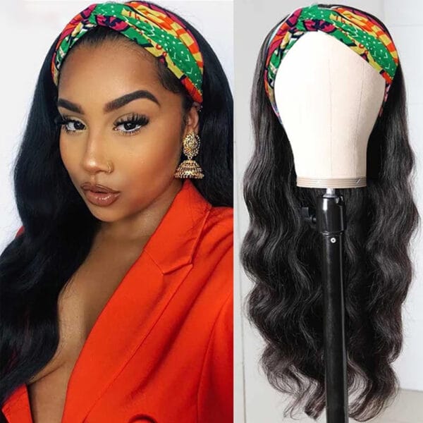 Long Curly Hair Black Mid-section Big Wave Synthetic Headgear - Image 5