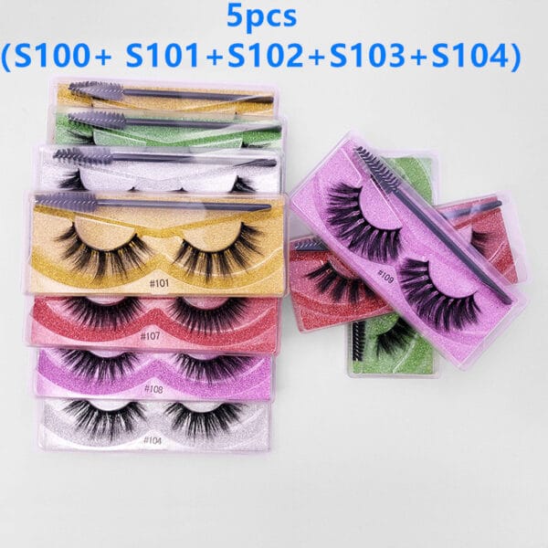 Natural 3D False Eyelashes Brush 1 Pair Set Of Imitation Mink Eyelashes Elongated Eyelashes - Image 9
