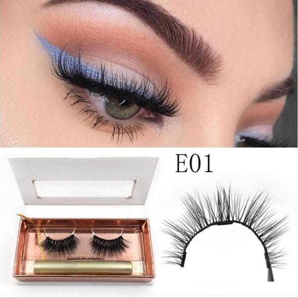 Magnetic Eyeliner magnet false eyelash three magnetization glue free glue false eyelash - Image 2