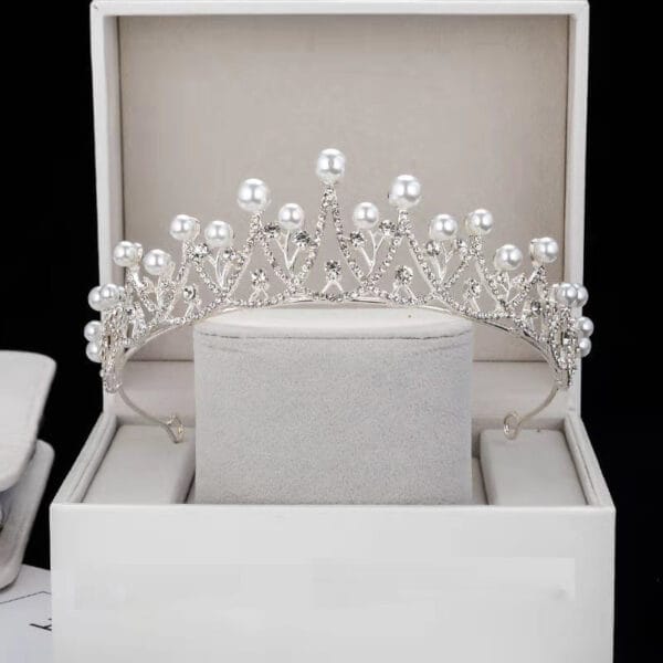 Fashion Pearl Bridal Tiara Crown Wedding Jewelry - Image 7