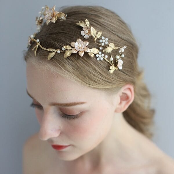 Shaped Asymmetric Handmade Bridal Head Jewelry - Image 5