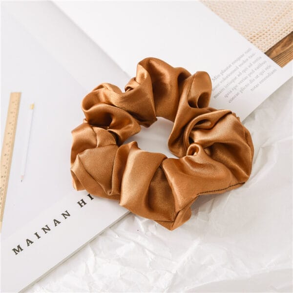 Satin Cloth Large Intestine Circle Hair Tie Set Solid Color - Image 3