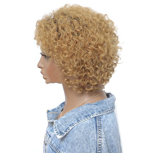 Small Curly Real Hair Headgear, Gradual Fluffy Head High-end Short Hair Cover - Image 5