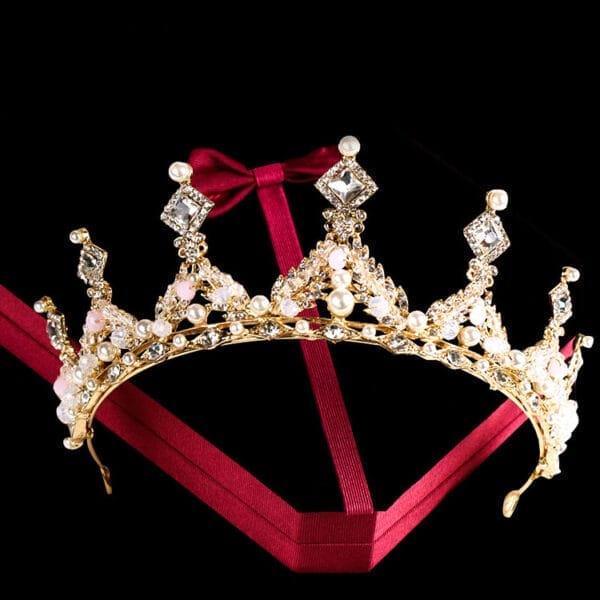 Alloy Pearl Diamond Bridal Crown Jewelry - Image 3