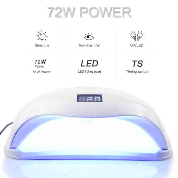 72W UVLED Dual Light Solar Nail Lamp - Image 7