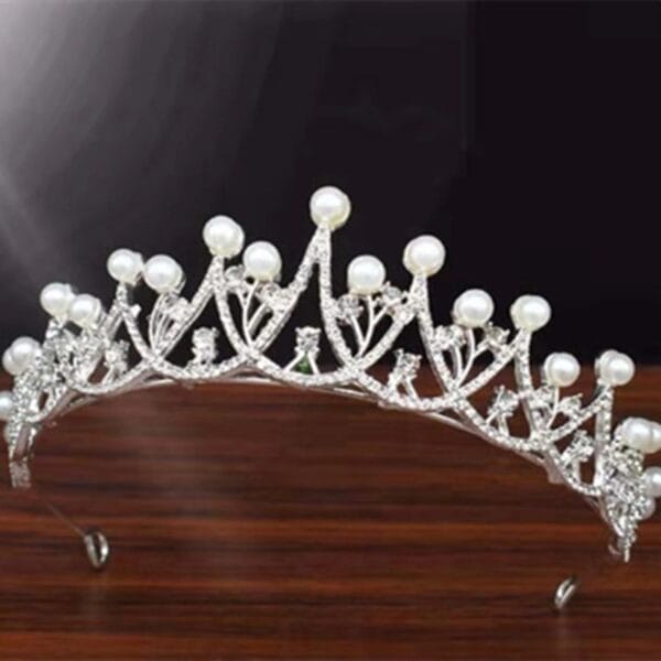 Fashion Pearl Bridal Tiara Crown Wedding Jewelry - Image 9