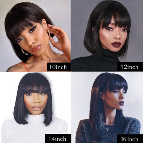 Human Hair Bob Wig Headgear Woven Top Heart Is Natural And Realistic - Image 4
