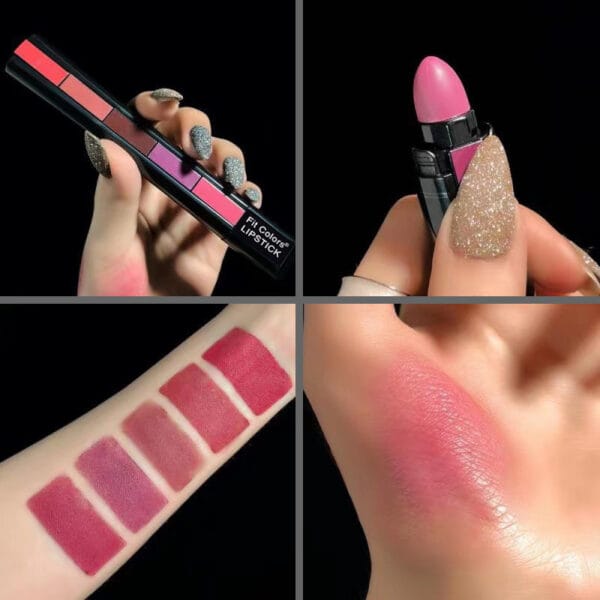 Matte 5-color Lipstick Set Velvet Lip Stick Non-stick Lip Gloss Long Lasting Waterproof Sexy Red Lipstick - Image 2